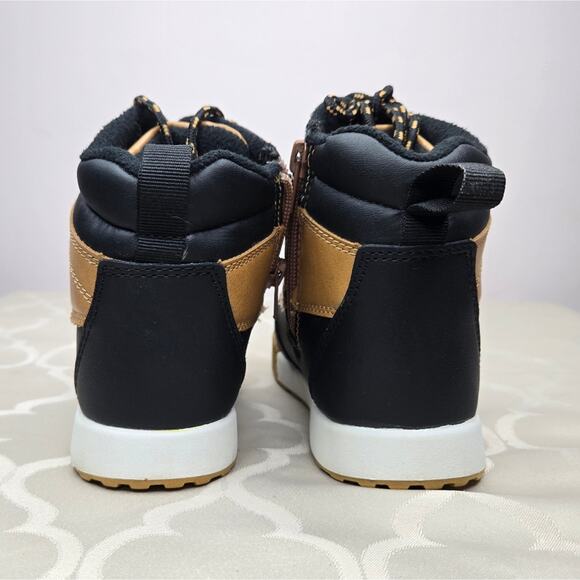 WONDER NATION Kids Boots with Laces and Side Zip in Black & Tan Size 11 - Picture 4 of 9